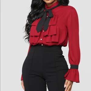 Burgundy blouse- only worn once